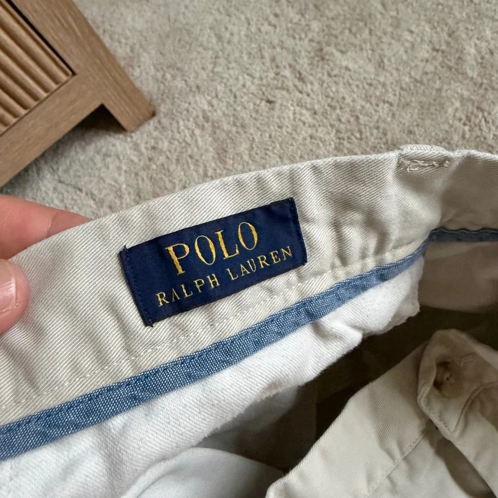Polo Ralph Lauren Classic Fit 9 Inch Chino Shorts Khaki Tan Cotton Size 33